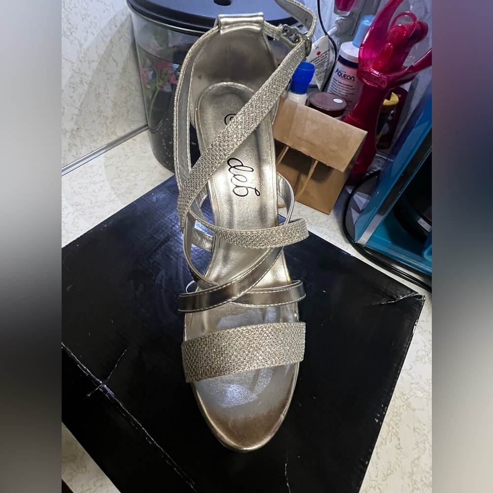Silver heels from Deb